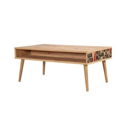 Sohvapöytä Kalune Design 869, vaaleanruskea/punainen hinta ja tiedot | Sohvapöydät | hobbyhall.fi