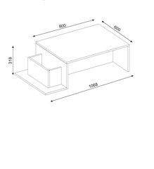 Sohvapöytä Kalune Design 731 cm, valkoinen/beige hinta ja tiedot | Sohvapöydät | hobbyhall.fi