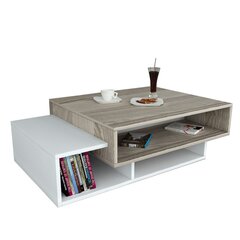 Sohvapöytä Kalune Design 731 (I), valkoinen/beige hinta ja tiedot | Sohvapöydät | hobbyhall.fi