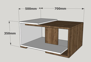 Sohvapöytä Kalune Design 745, valkoinen/ruskea hinta ja tiedot | Sohvapöydät | hobbyhall.fi