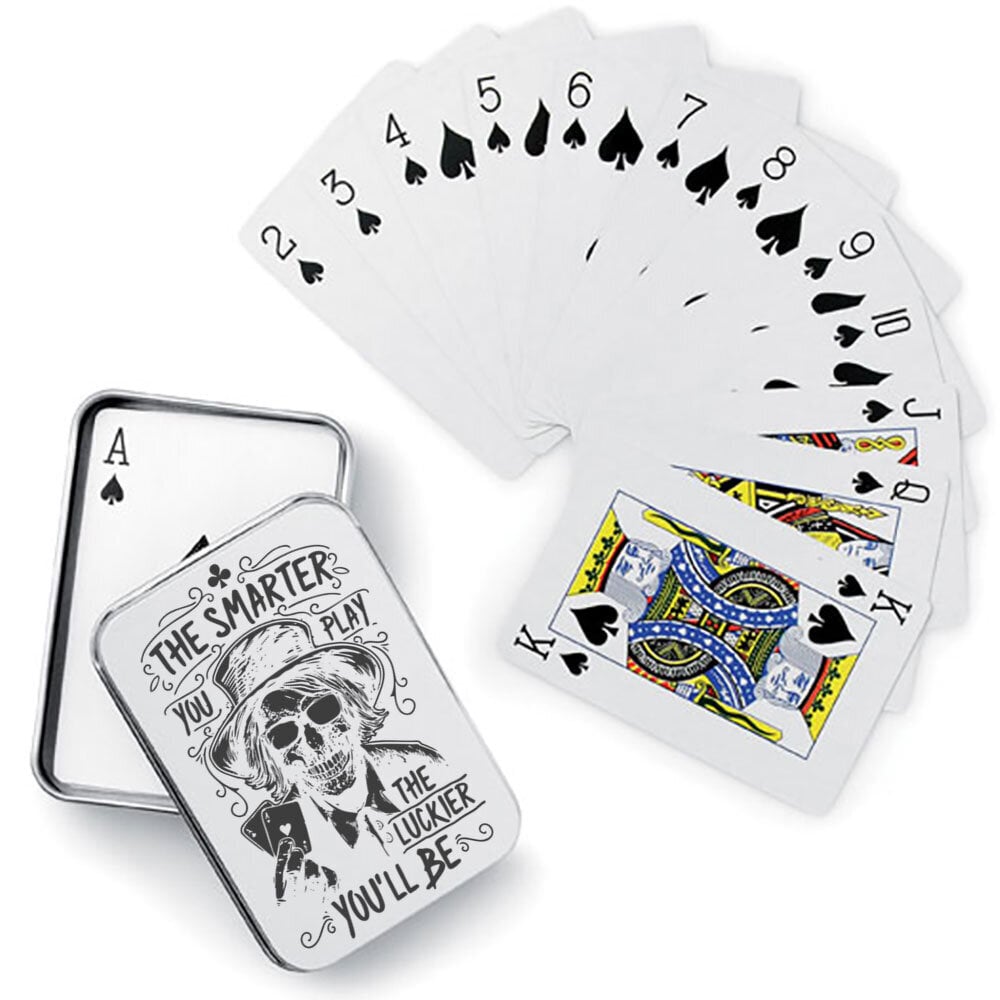 Pelikortit metallilaatikossa The smarter you play... hinta ja tiedot | Korttipelit, pokeri | hobbyhall.fi