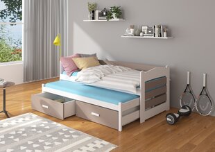 Lasten sänky Adrk Furniture Tiarro 90x200 cm, valkoinen/vaaleanruskea hinta ja tiedot | Lastensängyt | hobbyhall.fi