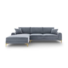 Viiden istuttava sohva Velvet Larnite, 254x182x90 cm, vaaleansininen hinta ja tiedot | Kulmasohvat ja divaanisohvat | hobbyhall.fi