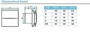 Kylpyhuoneen poistoilmapuhallin AERAULIQA QD150 BB hinta ja tiedot | Aerauliqa Kodin remontointi | hobbyhall.fi