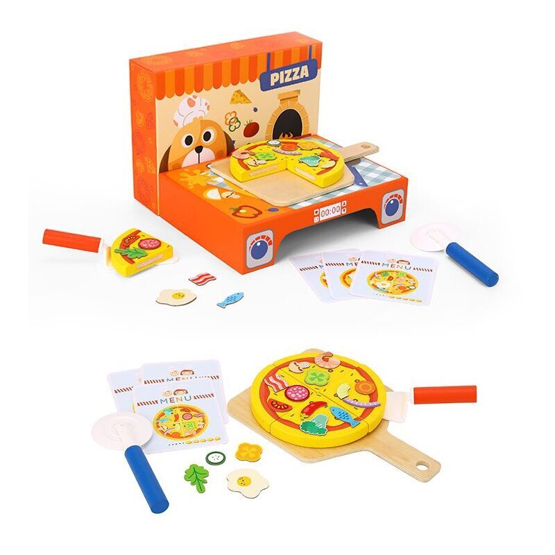 Puinen pizzan valmistussarja Tooky Toy hinta ja tiedot | Tyttöjen lelut | hobbyhall.fi