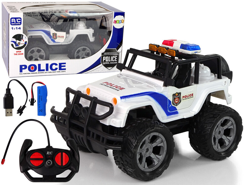 R/C kauko-ohjattava auto, poliisi jeep, jossa on avattavat ovet hinta ja tiedot | Poikien lelut | hobbyhall.fi