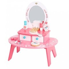 Puinen kosmetiikkapöytä peilillä, vaaleanpunainen, Tooky Toy hinta ja tiedot | Tyttöjen lelut | hobbyhall.fi