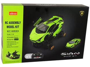 R/C-rakennusauto Lamborghini Sian FKP 37 1:18, vihreä hinta ja tiedot | Poikien lelut | hobbyhall.fi