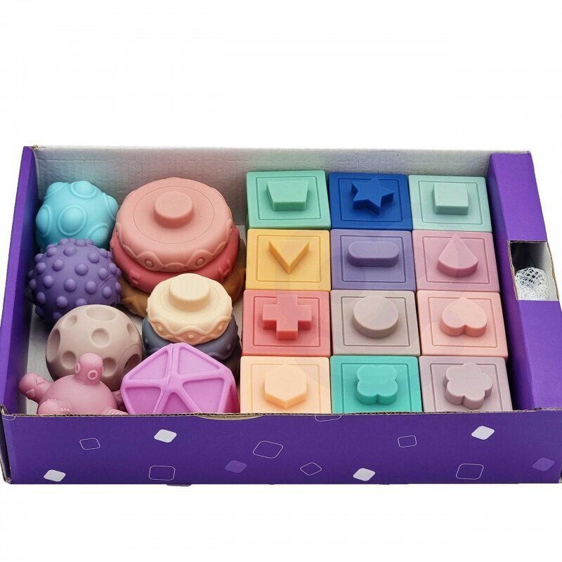 Woopie Sensory Puzzle Set, 23 kpl hinta ja tiedot | Vauvan lelut | hobbyhall.fi