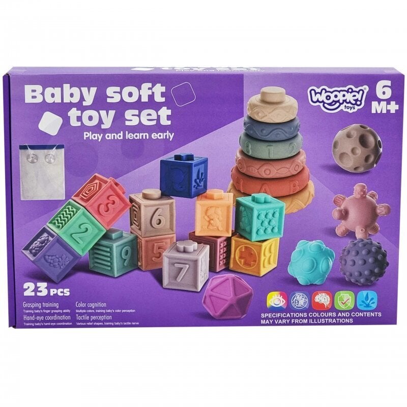 Woopie Sensory Puzzle Set, 23 kpl hinta ja tiedot | Vauvan lelut | hobbyhall.fi