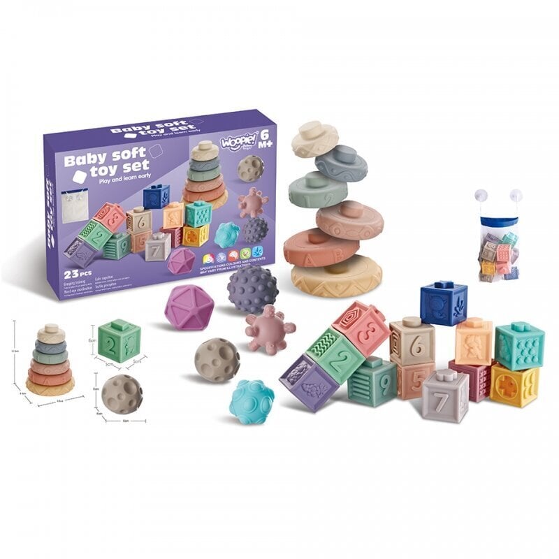 Woopie Sensory Puzzle Set, 23 kpl hinta ja tiedot | Vauvan lelut | hobbyhall.fi