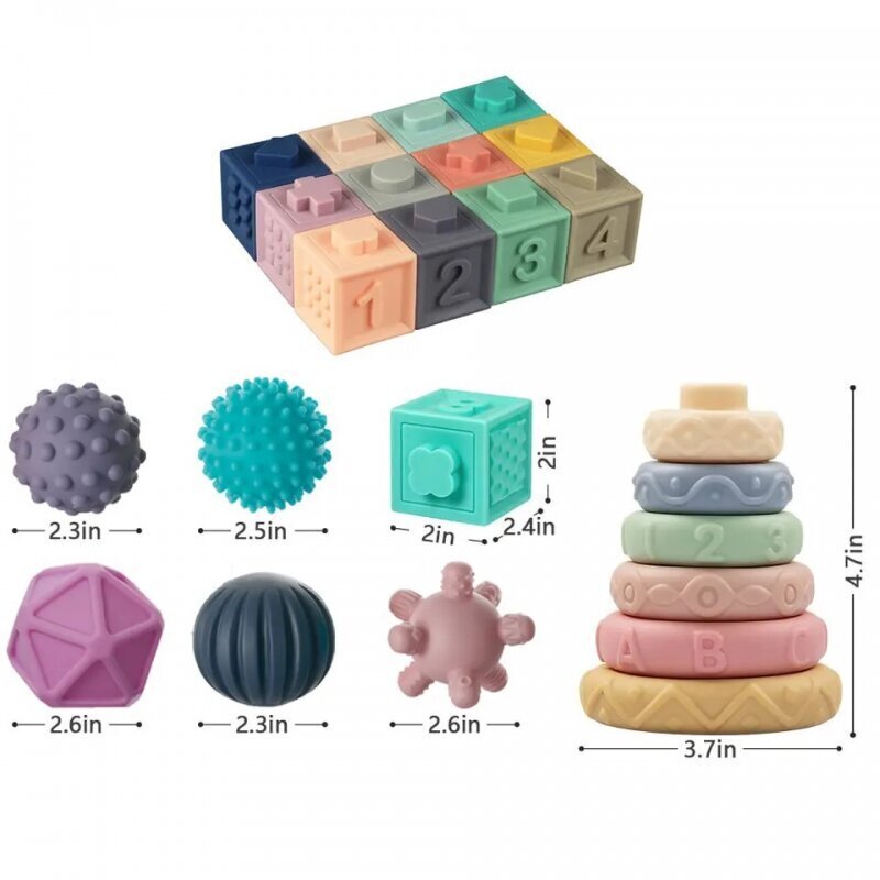 Woopie Sensory Puzzle Set, 23 kpl hinta ja tiedot | Vauvan lelut | hobbyhall.fi