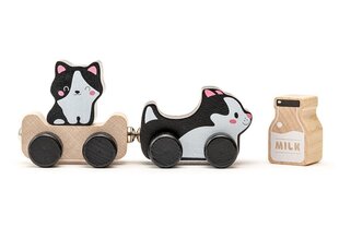 Puinen lelu Cubika Kissa maidon kanssa hinta ja tiedot | Kehittävät lelut | hobbyhall.fi