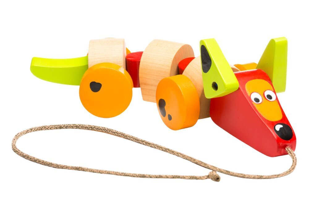 Puinen koira köyden kanssa, Cubika hinta ja tiedot | Kehittävät lelut | hobbyhall.fi