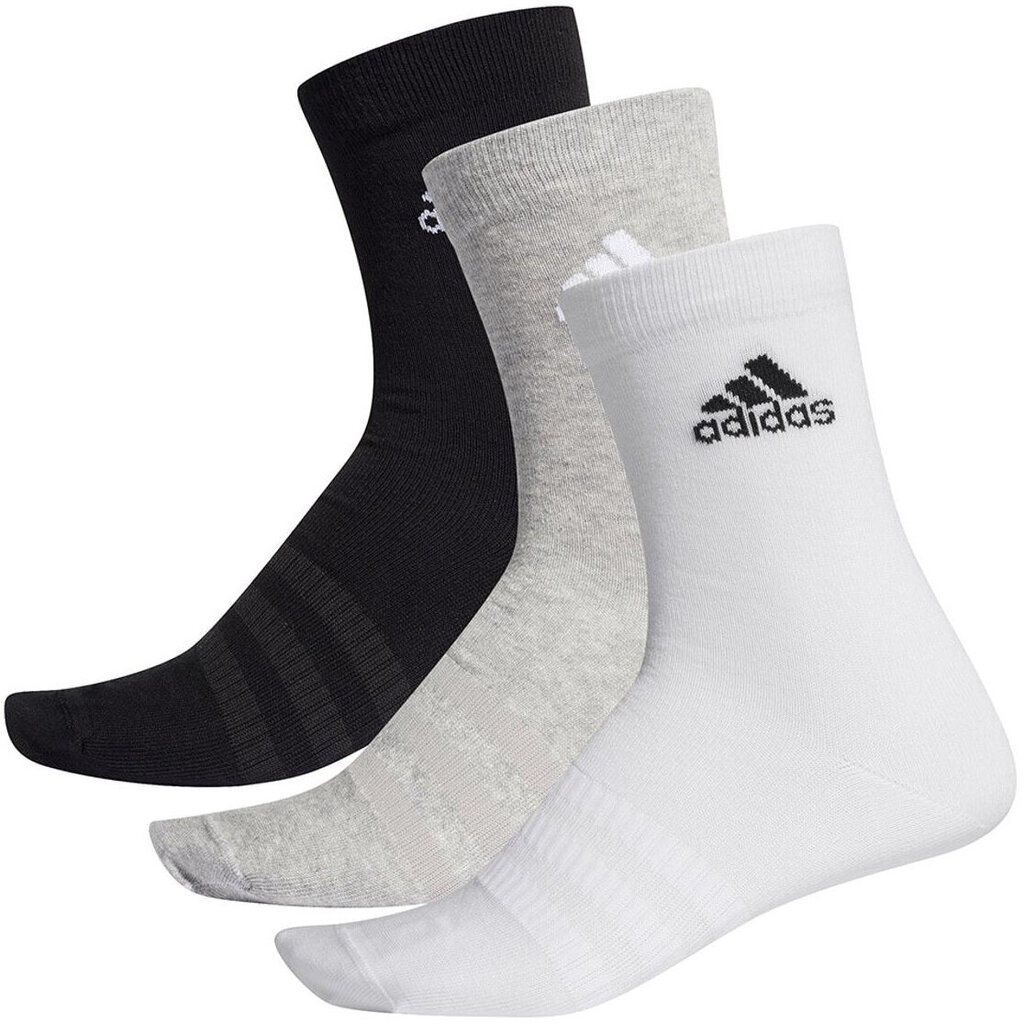 Adidas Sukat Light Crew 3PP White Black Grey hinta ja tiedot | Miesten sukat | hobbyhall.fi