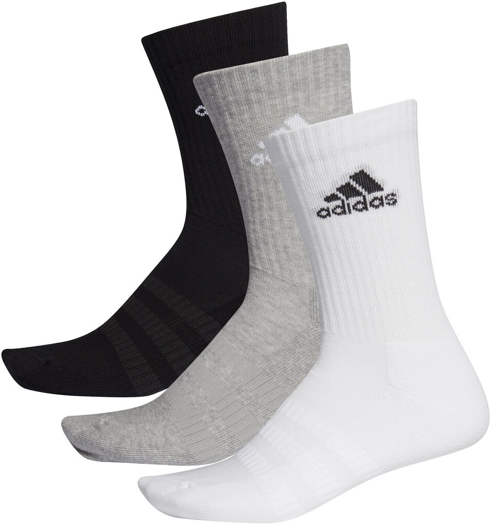 Adidas Sukat Cush Crw 3pp Black Grey White hinta ja tiedot | Miesten sukat | hobbyhall.fi