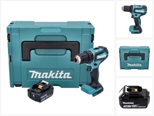 Makita DDF 485 F1J akkuporakone 18 V 50 Nm + 1x akku 3,0 Ah + Makpac - ilman laturia hinta ja tiedot | Akkuporakoneet ja ruuvinvääntimet | hobbyhall.fi