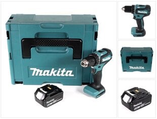 Makita DDF 485 G1J akkukäyttöinen porakone 18V 50Nm ja Makpac sekä 6,0 Ah akku, ei sisällä laturia hinta ja tiedot | Akkuporakoneet ja ruuvinvääntimet | hobbyhall.fi