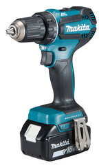 Makita DDF 485 RGJ akkukäyttöinen porakone RG1J 18V 50Nm, Makpac ja 6,0 Ah akku sekä laturi hinta ja tiedot | Akkuporakoneet ja ruuvinvääntimet | hobbyhall.fi