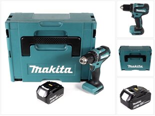 Makita DDF 485 T1J akkukäyttöinen porakone 18V 50Nm ja Makpac sekä 5,0 Ah akku, ei sisällä laturia hinta ja tiedot | Akkuporakoneet ja ruuvinvääntimet | hobbyhall.fi