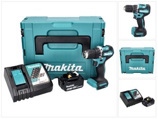 Makita DDF 487 RG1J akkuporakone 18 V 40 Nm, 6,0 Ah akku sekä laturi ja Makpac hinta ja tiedot | Akkuporakoneet ja ruuvinvääntimet | hobbyhall.fi