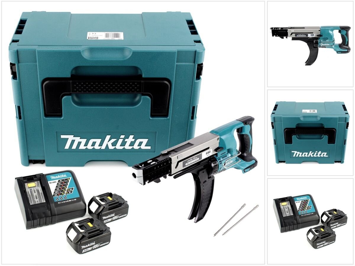 Makita DFR 750 RFJ akkuruuvinväännin 18V 45-75mm + 2x akut 3,0Ah + laturi + Makpac-laturi hinta ja tiedot | Akkuporakoneet ja ruuvinvääntimet | hobbyhall.fi