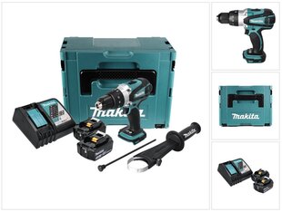 Makita DHP 458 RFJ akkuiskuporakone 18 V 91 Nm + 2x akku 3,0 Ah + laturi + Makpac hinta ja tiedot | Akkuporakoneet ja ruuvinvääntimet | hobbyhall.fi