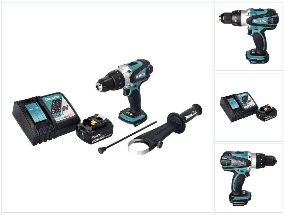 Makita DHP 458 RG1 akkuporakone 18 V 91 Nm + 1x akku 6,0 Ah + laturi hinta ja tiedot | Akkuporakoneet ja ruuvinvääntimet | hobbyhall.fi