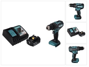 Makita DHP 485 RF1 akkuiskuporakone 18 V 50 Nm + 1x akku 3,0 Ah + laturi hinta ja tiedot | Akkuporakoneet ja ruuvinvääntimet | hobbyhall.fi