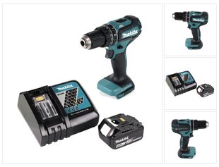 Makita DHP 485 RG1 akkuiskuporakone 18 V 50 Nm + 1x akku 6,0 Ah + laturi hinta ja tiedot | Akkuporakoneet ja ruuvinvääntimet | hobbyhall.fi