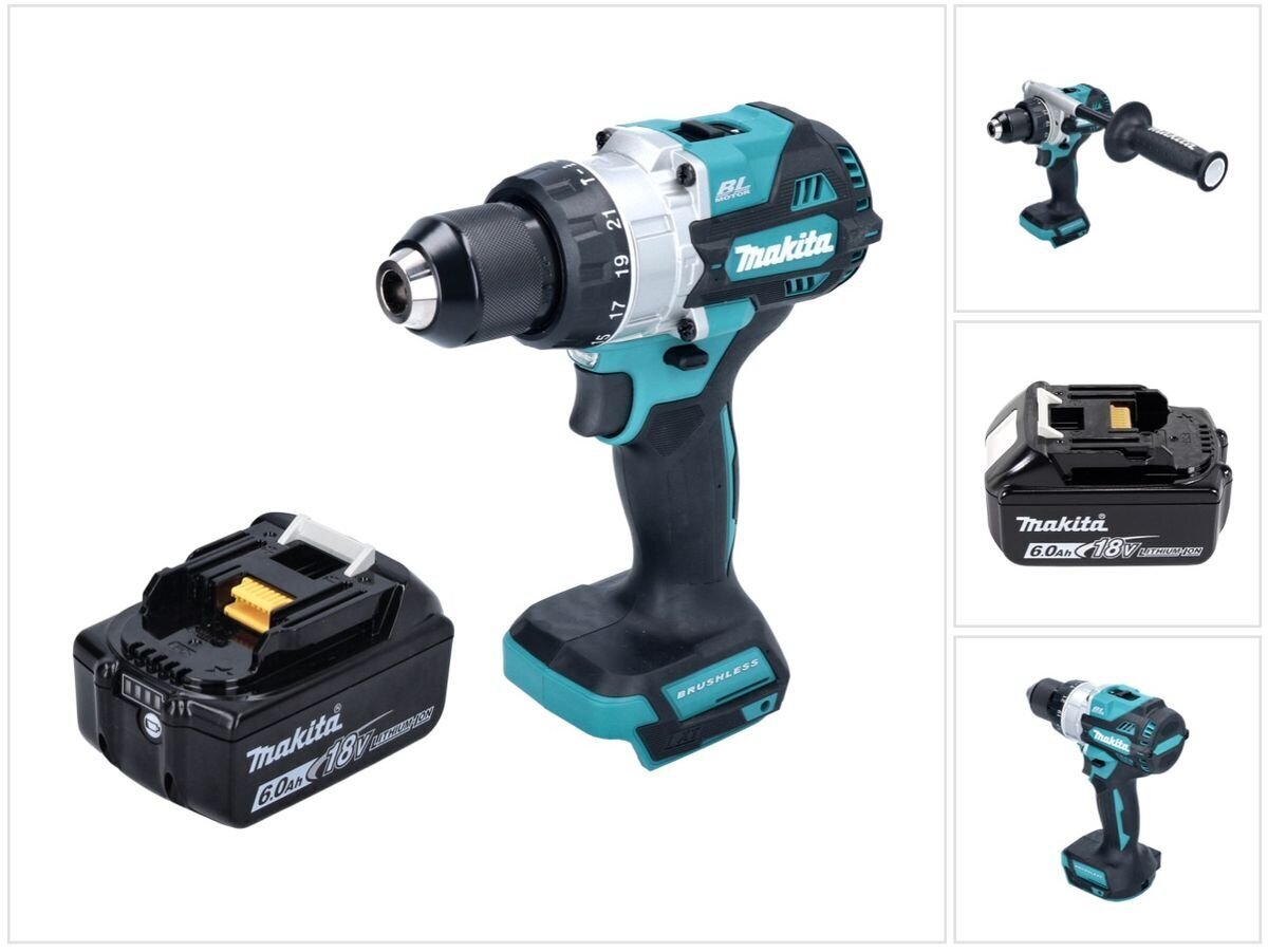 Makita DHP 486 G1 akkuiskuporakone 18 V 130 Nm + 1x akku 6,0 Ah - ilman laturia hinta ja tiedot | Akkuporakoneet ja ruuvinvääntimet | hobbyhall.fi