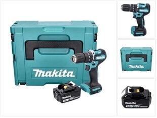 Makita DHP 487 F1J akkuiskuporakone 18 V 40 Nm + 1x akku 3,0 Ah + Makpac - ilman laturia hinta ja tiedot | Akkuporakoneet ja ruuvinvääntimet | hobbyhall.fi