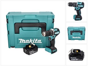 Makita DHP 487 T1J akkuiskuporakone 18 V 40 Nm + 1x akku 5,0 Ah + Makpac - ilman laturia hinta ja tiedot | Akkuporakoneet ja ruuvinvääntimet | hobbyhall.fi