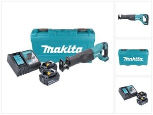 Makita DJR 186 RMK Akkukäyttöinen saha 18 V + 2x Akut 4,0 Ah + laturi + kotelo hinta ja tiedot | Sahat ja sirkkelit | hobbyhall.fi