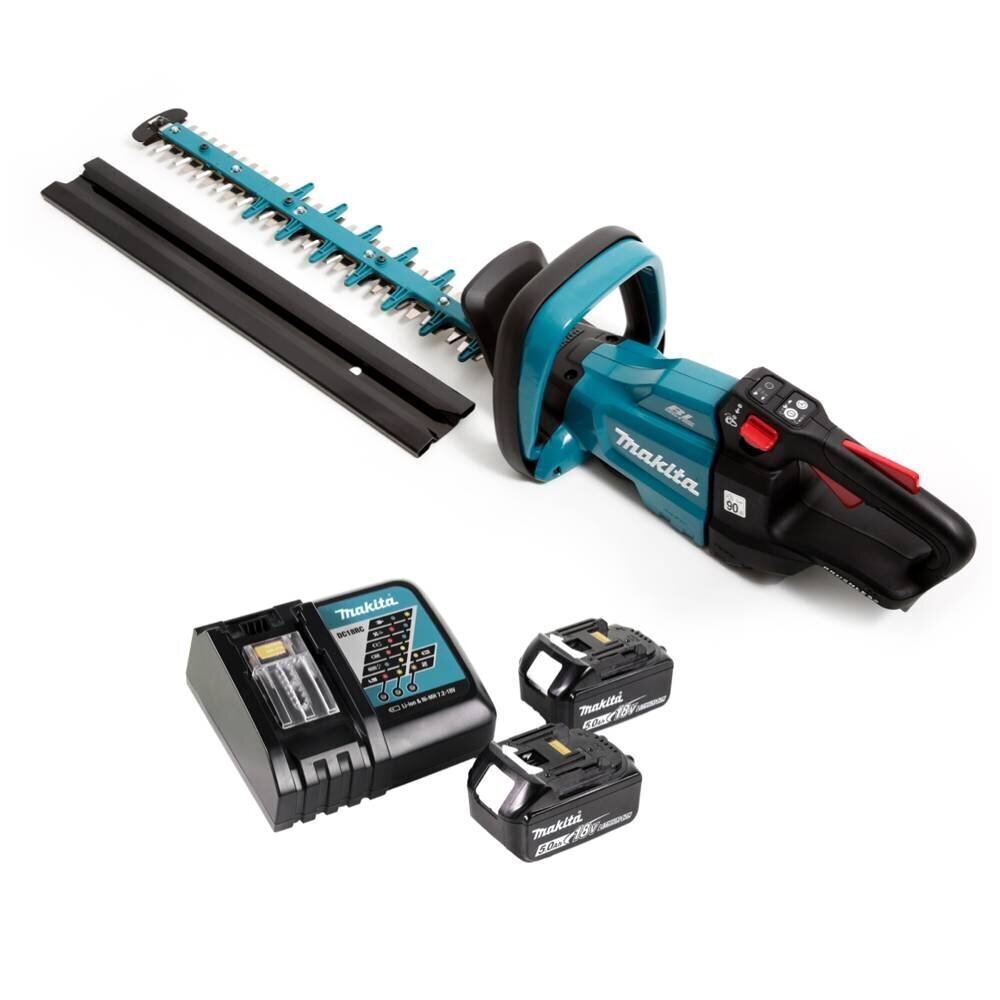 Makita DUH 502 RT akkukäyttöinen pensasleikkuri 18V 50cm + 2x akut 5,0 Ah + laturi hinta ja tiedot | Pensasleikkurit | hobbyhall.fi