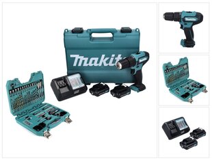 Makita HP 333 DWAE akkuporakone 12 V 30 Nm + 2x 2,0 Ah akut + laturi + 101-osainen porasarja + laukku hinta ja tiedot | Akkuporakoneet ja ruuvinvääntimet | hobbyhall.fi