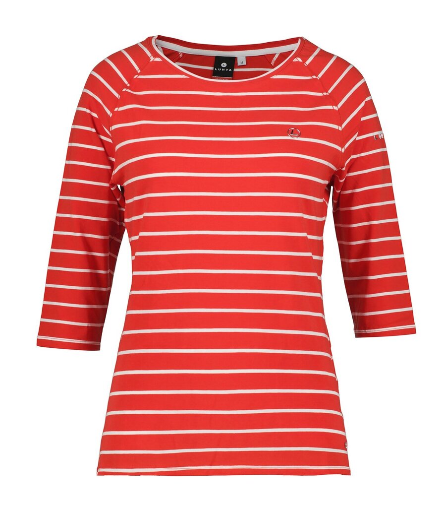 Luhta naisten t-paita Hadli 33256-3*645, punainen/valkoinen 6438549088076 hinta ja tiedot | Naisten T-paidat | hobbyhall.fi