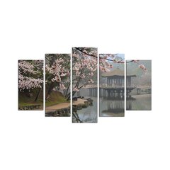 Viisiosainen maalaus Sakura hinta ja tiedot | Taulut | hobbyhall.fi