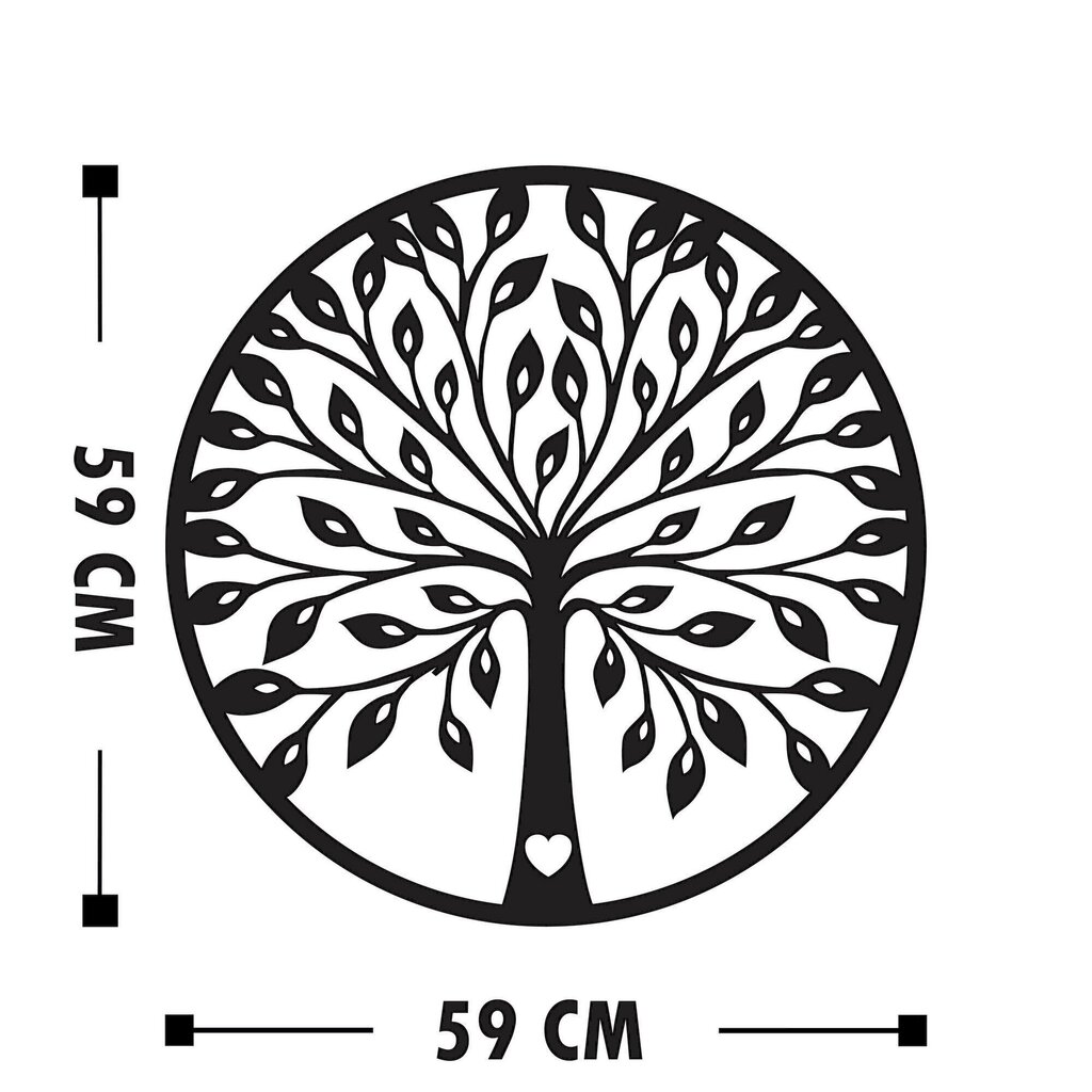 Seinäkoriste Tree In Circle, 1 kpl hinta ja tiedot | Sisustustuotteet | hobbyhall.fi