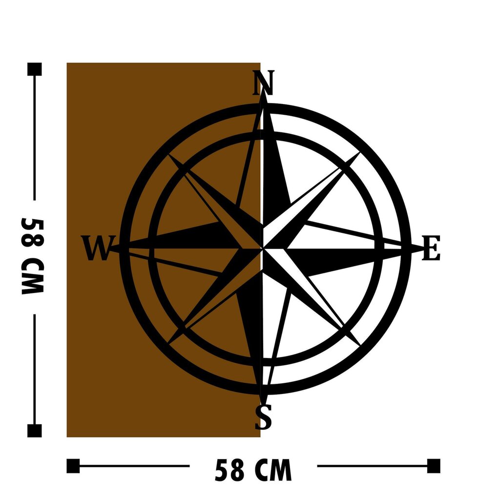 Seinäkoriste Compass, 1 kpl hinta ja tiedot | Sisustustuotteet | hobbyhall.fi