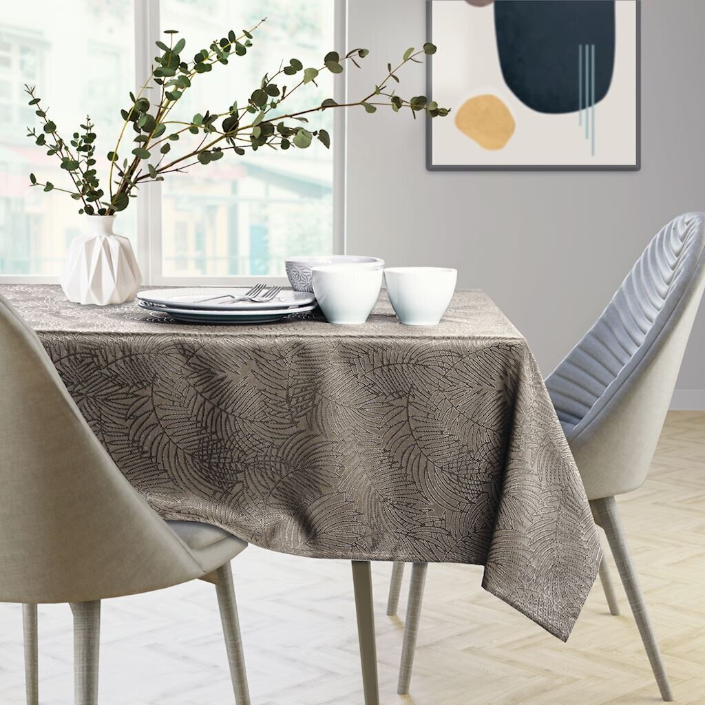 AmeliaHome Gaia -pöytäliina +kaitaliina, v.ruskea, 115 x 180 cm + 35 x 180 cm hinta ja tiedot | Pöytäliinat, tabletit ja lautasliinat | hobbyhall.fi