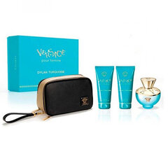 Versace Dylan Turquoise - EDT 100 ml + vartalovoide 100 ml + suihkugeeli 100 ml + kosmetiikkapussi hinta ja tiedot | Naisten hajuvedet | hobbyhall.fi