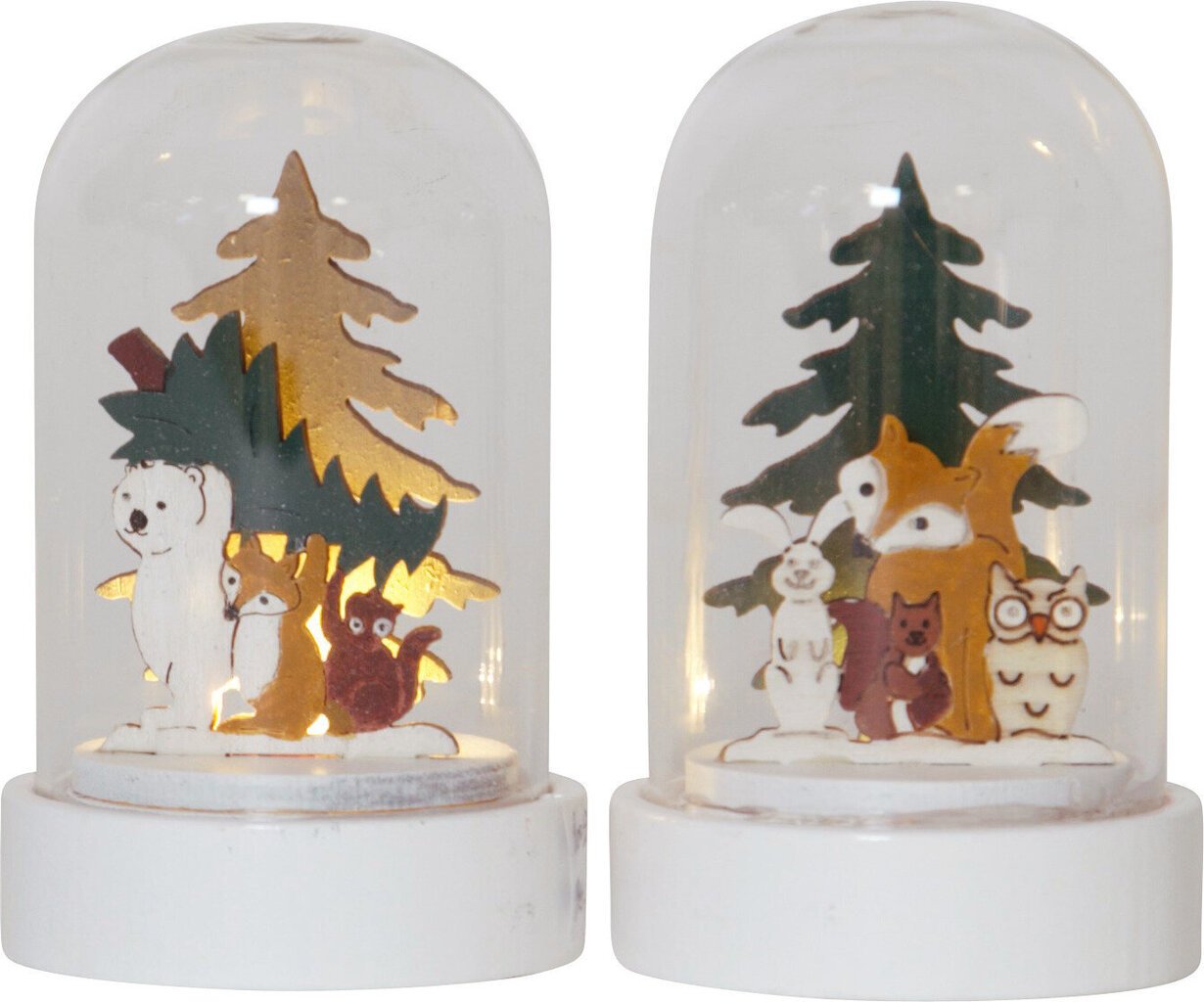 Decoration Forest Friends 9cm, 2 kpl laatikossa, 2*1 LED, akkukäyttöinen, IP20 hinta ja tiedot | Joulukoristeet | hobbyhall.fi