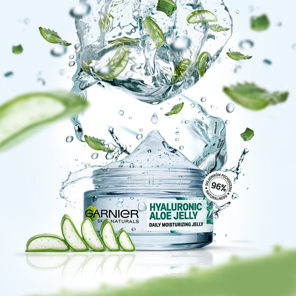 Kosteuttava geeli kasvovoide Garnier Skin Natural Hyaluronic Aloe Jelly 50 ml hinta ja tiedot | Kasvovoiteet | hobbyhall.fi