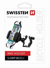 Puhelinteline Swissten S-Grip BCCL1, polkupyörälle, sopii 3,5-6,5 '' puhelimelle, musta hinta ja tiedot | Puhelintelineet | hobbyhall.fi