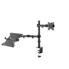 NEWSTAR FLAT SCREEN & NOTEBOOK DESK MOUNT (CLAMP/GROMMET) 10-32 BLACK hinta ja tiedot | Puhelintelineet | hobbyhall.fi