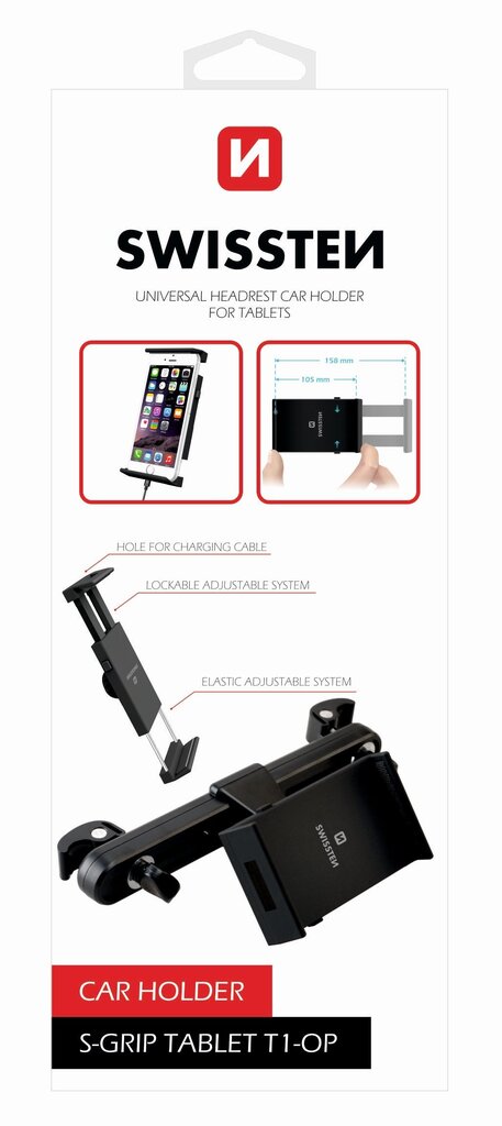 Swissten S-Grip T1-OP yleisteline tableteille, puhelimille, navigointiin, musta hinta ja tiedot | Puhelintelineet | hobbyhall.fi