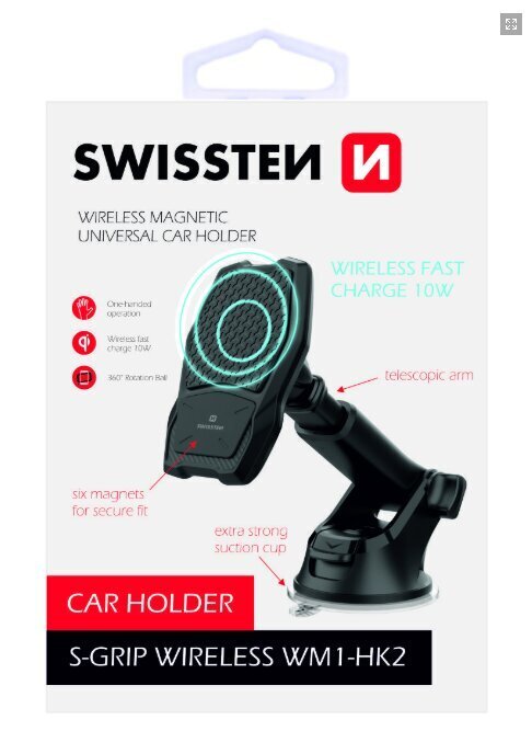 Swissten WM1-HK2 -autoteline langattomalla latauksella + Micro USB -kaapeli 1,2 m musta hinta ja tiedot | Puhelintelineet | hobbyhall.fi