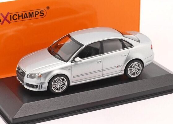 AUDI RS4 - 2004 - SILVER METALLIC 1:43 MAXICHAMPS 940014601 hinta ja tiedot | Pienoismallit | hobbyhall.fi