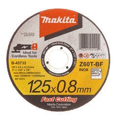 Leikkuulevy 125x0,8MM RST/ metalli B-45733 Makita hinta ja tiedot | Käsityökalut | hobbyhall.fi